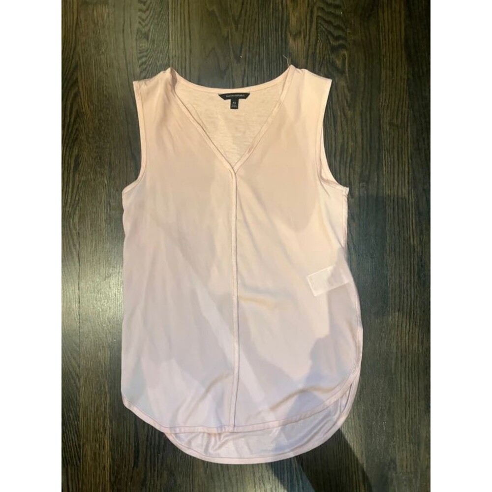 NWOT New Vintage Banana Republic V-Neck Tank Top Sleeveless Top Blush Pink | XS